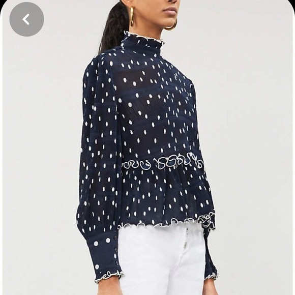 Ganni Tops - Ganni Lowell ruffled crepe top, size 34